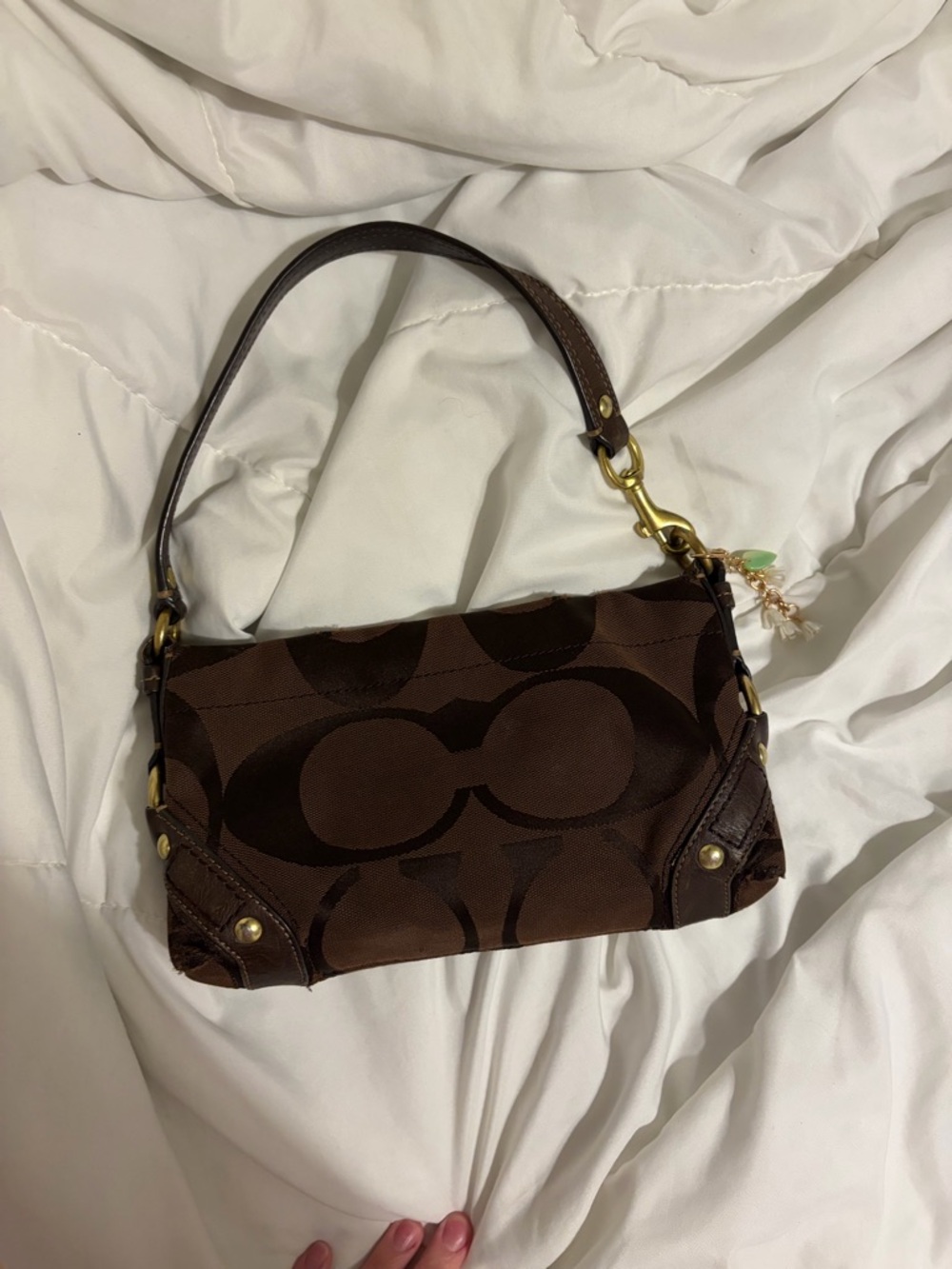 Coach Black & brown Mini Carly Shoulder Bag with Gold Hardware - Picture 4 of 16